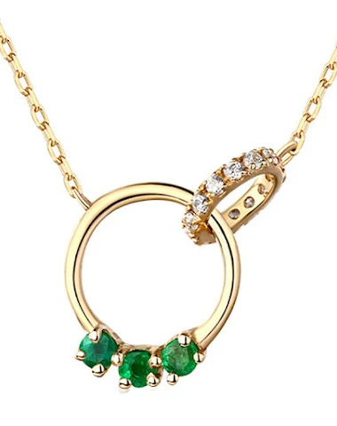 Collier double cercle plaqué or en - 1
