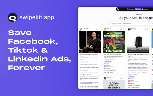 @ swipekit.app Save Facebook, Tiktok & Linkedin Ads, Forever 