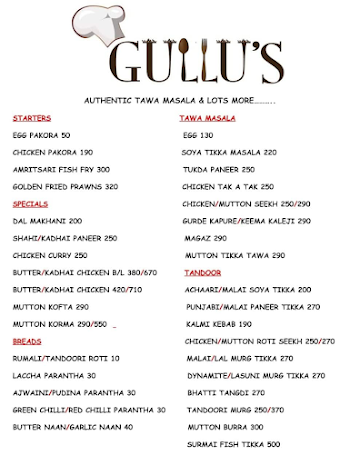 Gullu's menu 