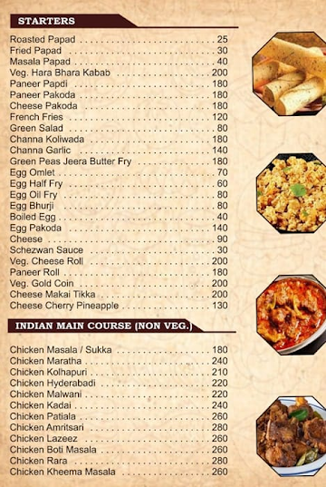 Sai Ram Apartment Phase 3 menu 