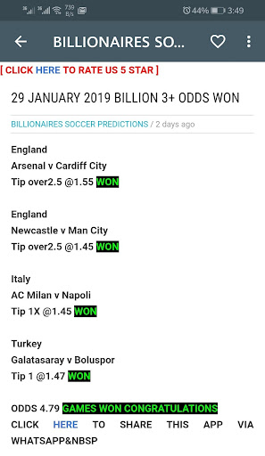 BILLIONAIRES SOCCER PREDICTIONS