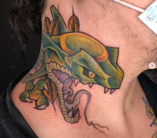 Pokemon Neck Tattoo