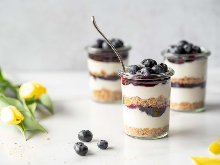 Blueberry Lemon Cheesecakes.