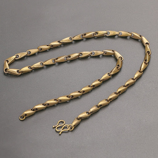 Title 4, Brass Chain Rock Punk Motorcycle Necklace – Dur...