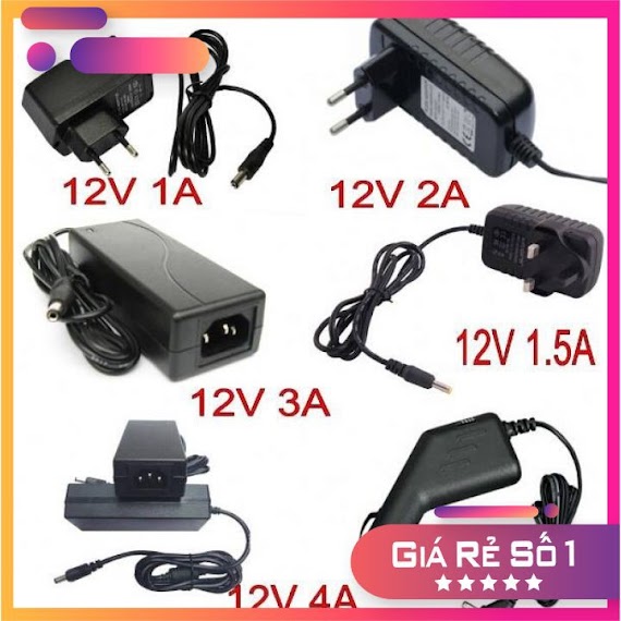 Nguồn Adapter 12V1A - 12V2A - 12V3A - 12V4A - 12V5A, Nguồn 12V, Nguồn Camera Hàng Tốt