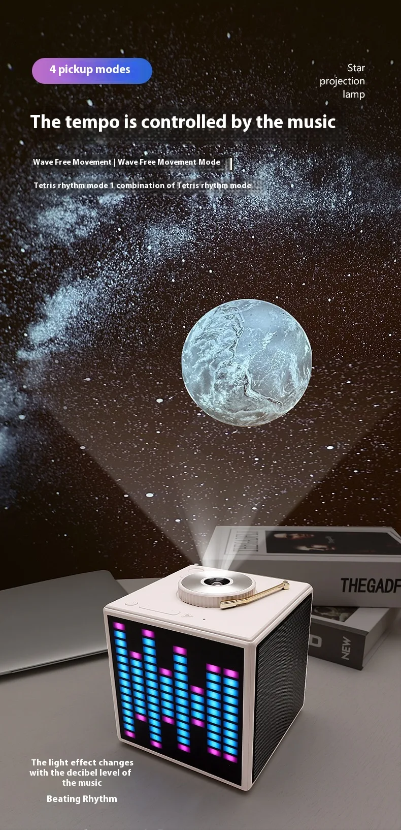 Title 2, Projecteur détoiles avec Bluetooth, bruit blan...