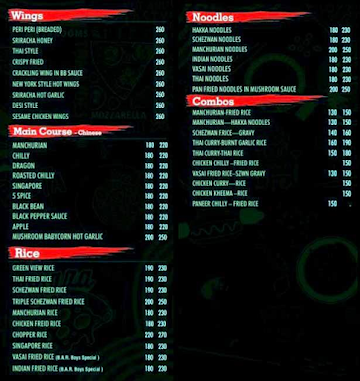 Bèlla Chow menu 