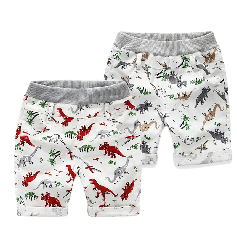 Shorts pour Enfants en Lin Motif Dinosaure Pantalon Décontracté Confortable et Respirant Idéal pour l'Été Vêtements Enfants Garçons Filles
