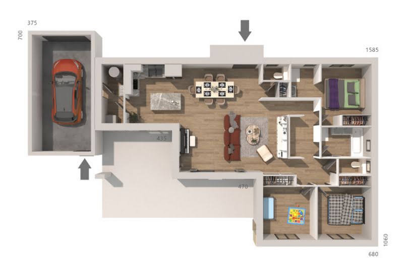  Vente Terrain + Maison - Terrain : 413m² - Maison : 100m² à Saint-Victor-la-Coste (30290) 