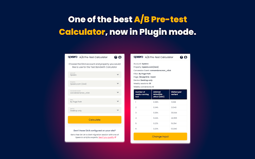 A/B Pre-test Calculator by Speero