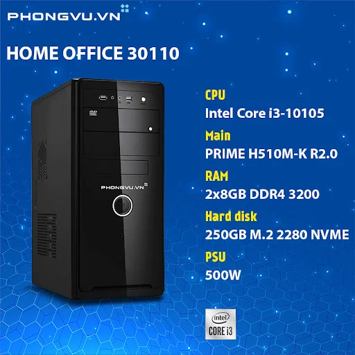 PC PV Home Office 30110 (i3-10105/2x8GB/250GB SSD/No OS)