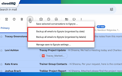 Save Emails to Egnyte by cloudHQ