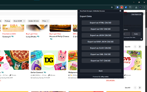 DoorDash Scraper: Export Restaurants, Menus, Reviews & more Preview 5