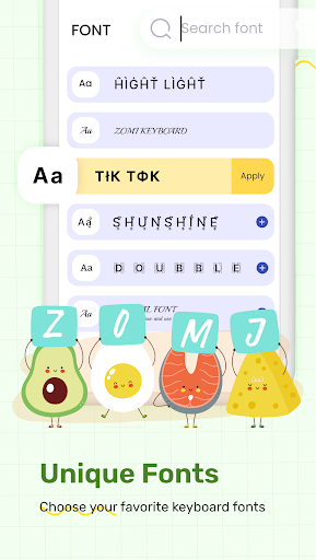 Screenshot Emoji Keyboard & Fonts: Zomj