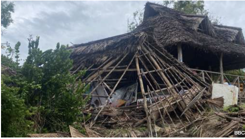 A house destroyed in Mafia Island as a result of Cyclone Hidaya on Saturday, May 4, 2024.