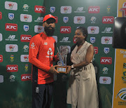 England all-rounder Moeen Ali received his man of the match during International Twenty20 series between South Africa and England in Durban on February 14 2020.