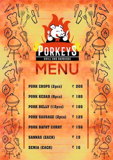 Porkey's Grill & Barbeque menu 