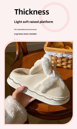 Title 8, Zapatillas de casa de algodón con lazo para muj...