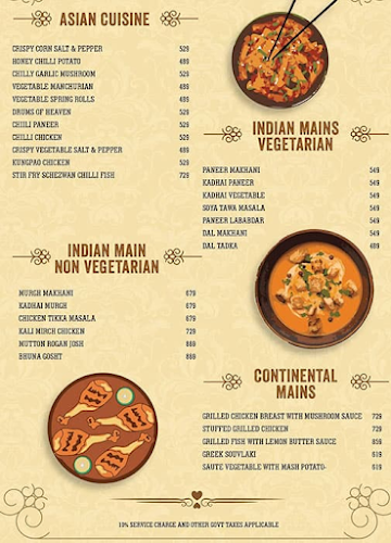 Orale Skybar menu 