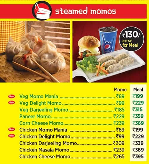 Wow! Momo menu 