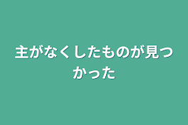 主がなくしたものが見つかった