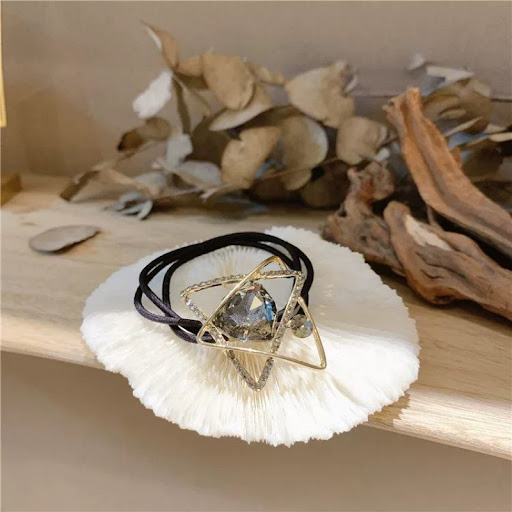 Title 2, Geometric Rhinestone Hair Rope Super Flash Hair...
