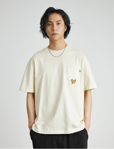 Title 11, Embroidered Crew Neck T-shirt Cotton Double Yar...