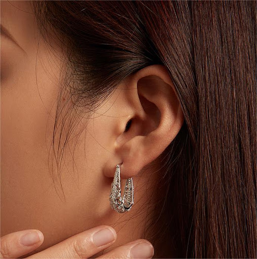 Title 5, Exquisite White Gold Plated Pattern Earrings fo...