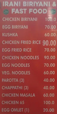 Irani Biriyani  & Fast Food menu 1