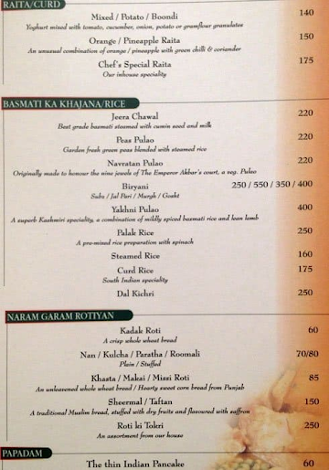 Crescent Avenue - Hotel International menu 