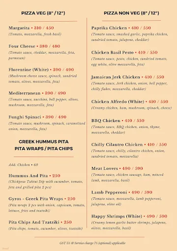 Pepper & Pesto menu 