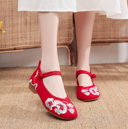 Title 38, Embroidered Flower Pumps for Women, designed to...