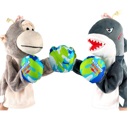 Title 3, Plush Monkey Shark Boxing Toy Multi-person Figh...