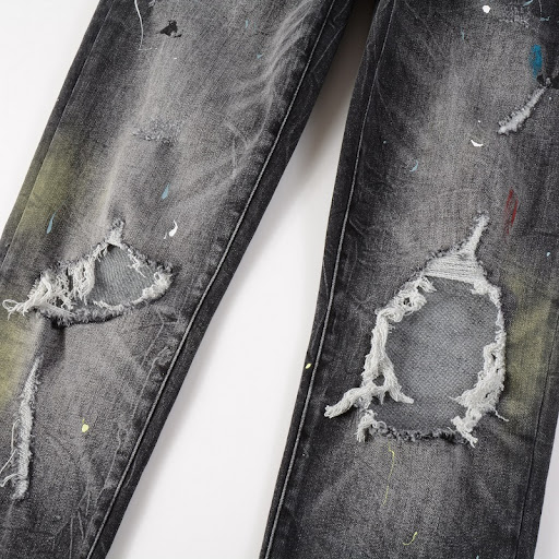 Title 6, Vintage Distressed Paint Splashed Ink Stretch G...