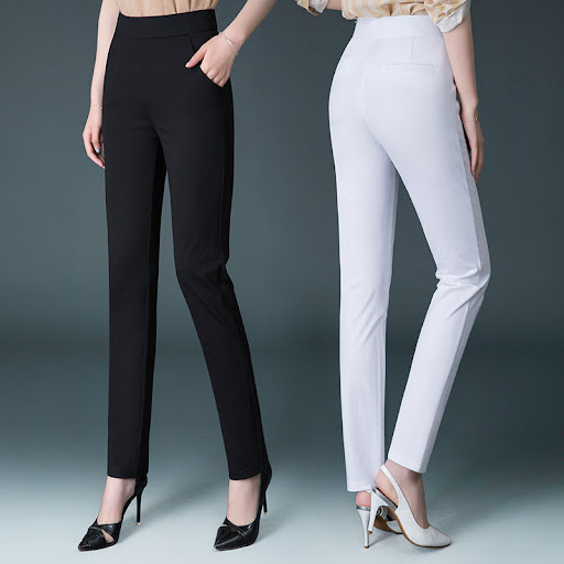 Title 3, High Waist Slimming Straight Casual Plus Trouse...