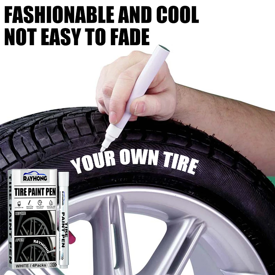 Car Tire Pen for Decoration and Modification, Graffiti Style. Supplies to Personalize and Customize Your Tires for a Uni