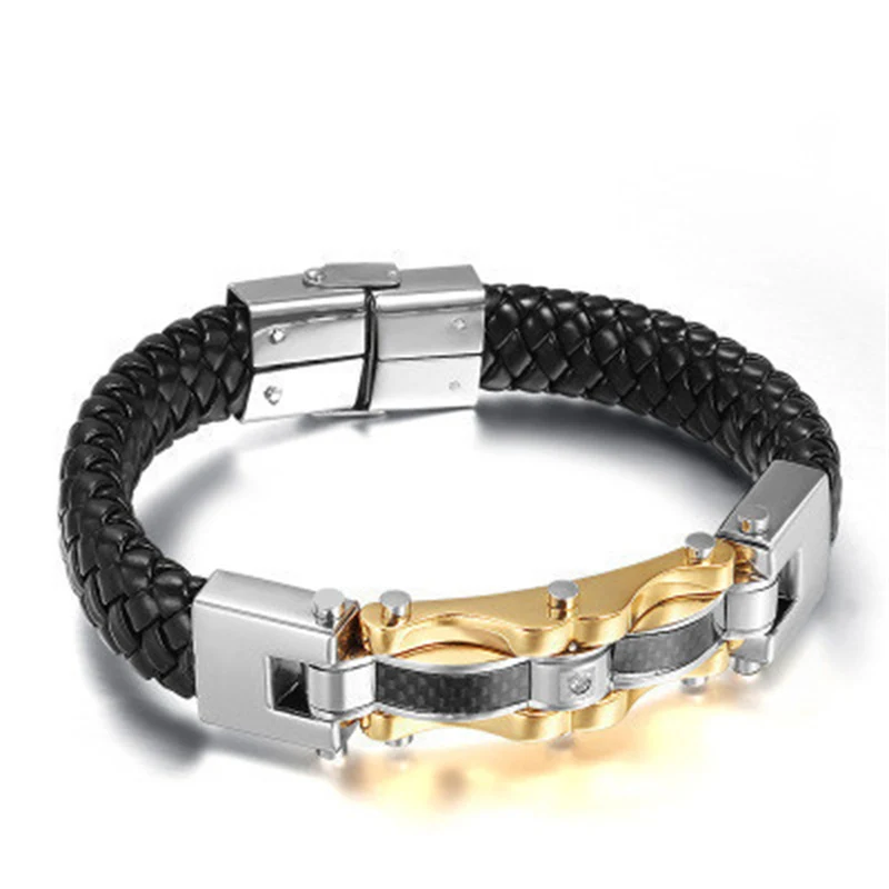 Men's Micropaved Carbon Fiber Bracelet, a stylish and modern accessory. Durable design, perfect for everyday wear, enhan