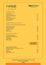 Palms Kitchen - Fairfield By Marriott menu 7