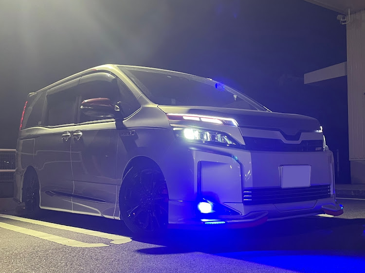 ヴォクシーのチームピンスト・No.001・武蔵Style・ダークシルバー・レッドオレンジに関するカスタム事例の投稿画像1枚目