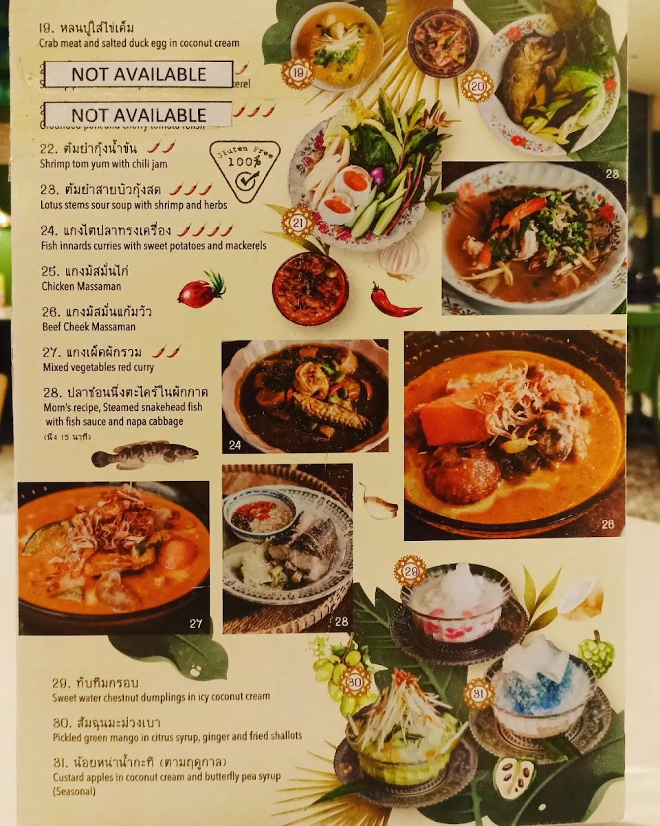 Bangkok Bold Kitchen gluten-free menu