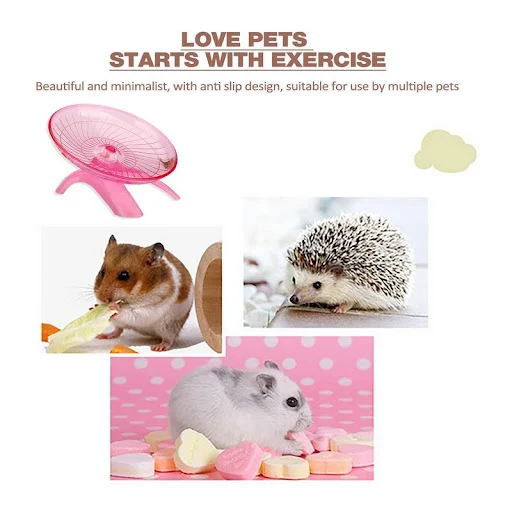 Wheel for Hamster Super-Silent Running Wheel for Hamsters Flying Saucer Gerbil Wheel 7 Inch Acrylic Running Wheel for Ge