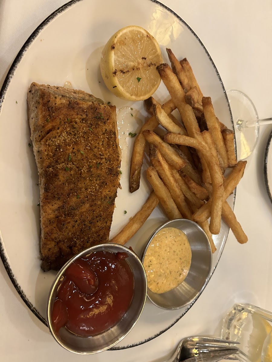 Salmon and fries