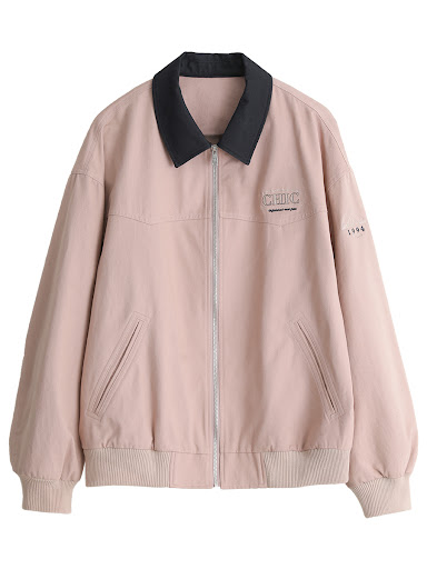 Title 8, Vintage Color Contrast Patchwork Coat Embroider...