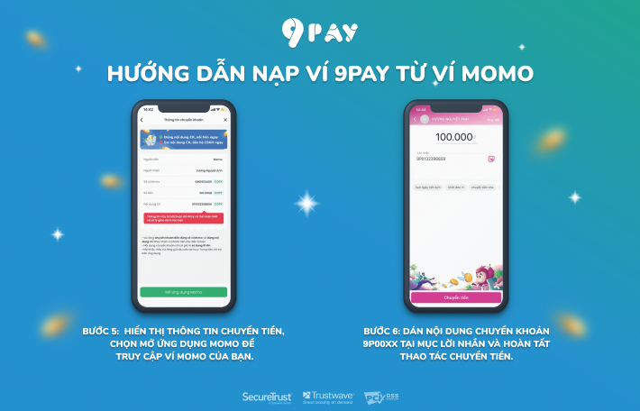 nạp tiền ví 9pay bằng momo