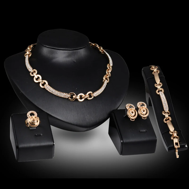 Title 5, 18K Gouden Bruidssieraden Set Ketting en Oorbel...
