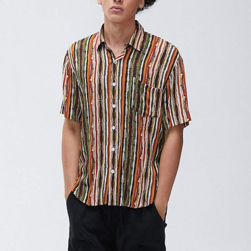 Title 8, Striped printed short sleeve shirt