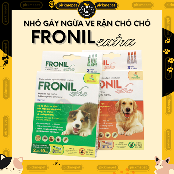 Fronil Extra Mới Nhỏ Gáy Ngừa Ve Rận, Bọ Chét Cho Chó