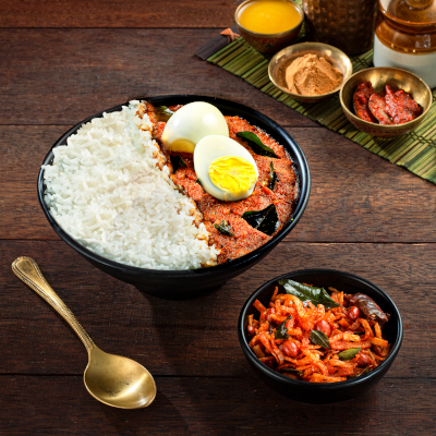 Egg Curry Rice Bowl (Andhra Style)