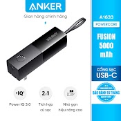 Pin Sạc Dự Phòng Anker Powercore Fusion 5K 2 Trong 1 Dung Lượng 5000Mah - A1633