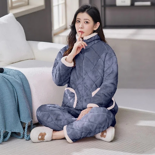 Title 7, Womens Fleece Flannel Housewear Warm Suit, pro...